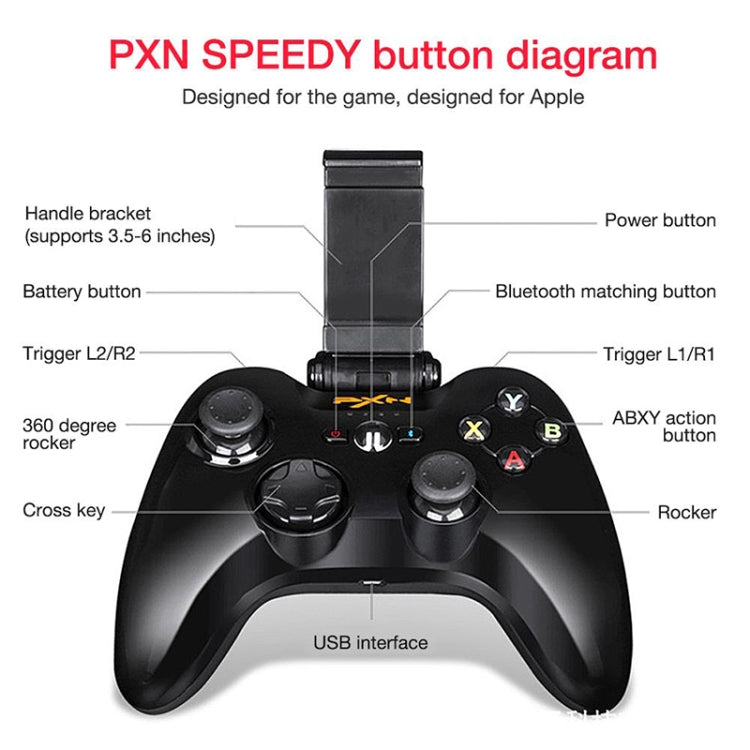 PXN PXN-6603 MFI โทรศัพท์มือถือไร้สายบลูทูธเกม Handle Controller ใช้งานร่วมกับระบบ iOS