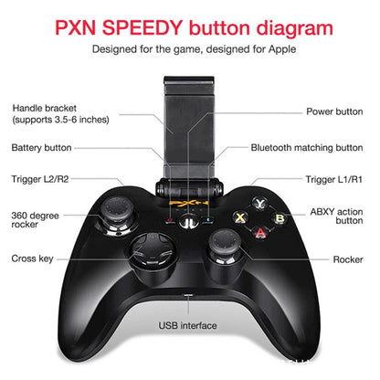PXN PXN-6603 MFI โทรศัพท์มือถือไร้สายบลูทูธเกม Handle Controller ใช้งานร่วมกับระบบ iOS