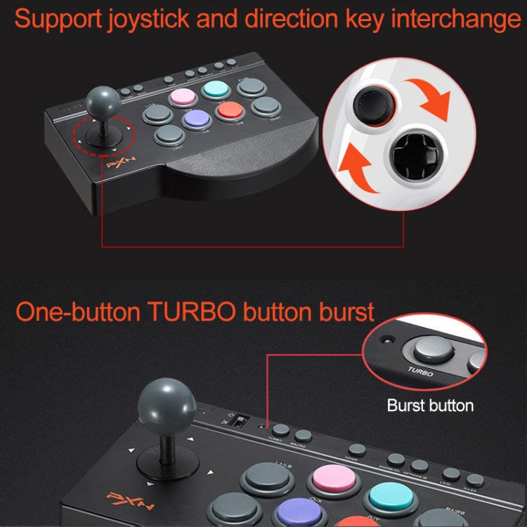 PXN PXN-0082 Gladiator Street Machine เกม Handle Rocker Controller สำหรับ Nintendo Switch / PC / ระบบ Android / PS3 / PS4 / XboxOne, PXN-0082