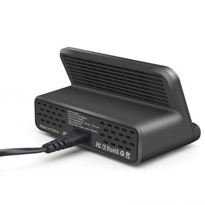 828W 7 in 1 60W QC 3.0 อินเทอร์เฟซ USB + 4 พอร์ต USB + อินเทอร์เฟซ USB-C / Type-C + การชาร์จแบบไร้สายเครื่องชาร์จมัลติฟังก์ชั่นพร้อมฟังก์ชันที่วางโทรศัพท์มือถือ, ปลั๊ก US, US Plug Black, US Plug White