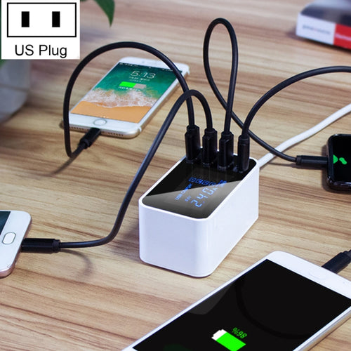 CDA30 20W 3 พอร์ต USB พอร์ต USB-C / Type-C เครื่องชาร์จมัลติฟังก์ชั่นพร้อมจอแสดงผล LED, ปลั๊ก US, US Plug