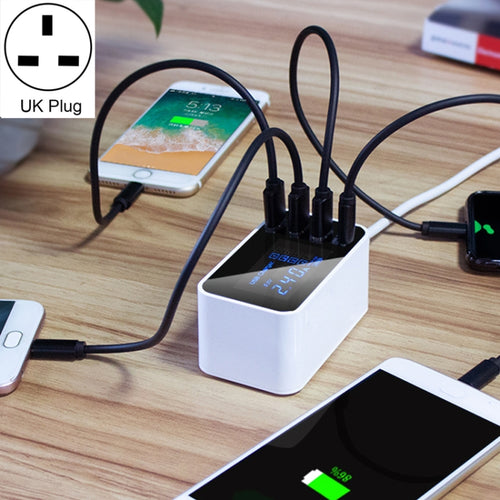 CDA30 20W 3 พอร์ต USB พอร์ต USB-C / Type-C เครื่องชาร์จมัลติฟังก์ชั่นพร้อมจอแสดงผล LED, ปลั๊ก UK, UK Plug
