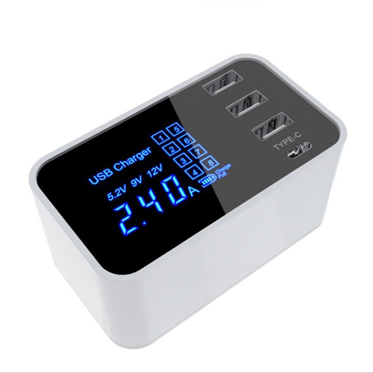CDA30 20W 3 พอร์ต USB พอร์ต USB-C / Type-C เครื่องชาร์จมัลติฟังก์ชั่นพร้อมจอแสดงผล LED, ปลั๊ก US, US Plug