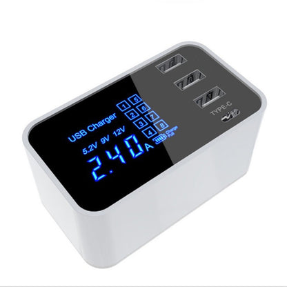 CDA30 20W 3 พอร์ต USB พอร์ต USB-C / Type-C เครื่องชาร์จมัลติฟังก์ชั่นพร้อมจอแสดงผล LED, ปลั๊ก US, US Plug
