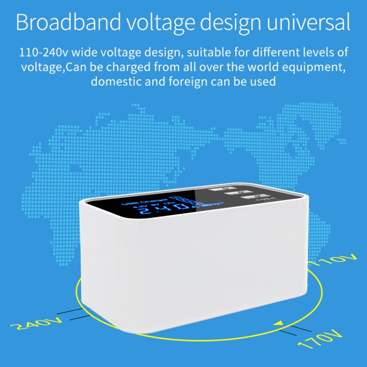 CDA30 20W 3 พอร์ต USB พอร์ต USB-C / Type-C เครื่องชาร์จมัลติฟังก์ชั่นพร้อมจอแสดงผล LED, ปลั๊ก US, US Plug