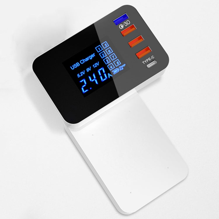 CDA33Q 40W QC 3.0 USB 3 พอร์ต USB พอร์ต USB-C / Type-C เครื่องชาร์จมัลติฟังก์ชั่นพร้อมจอแสดงผล LED, ปลั๊ก AU, AU Plug