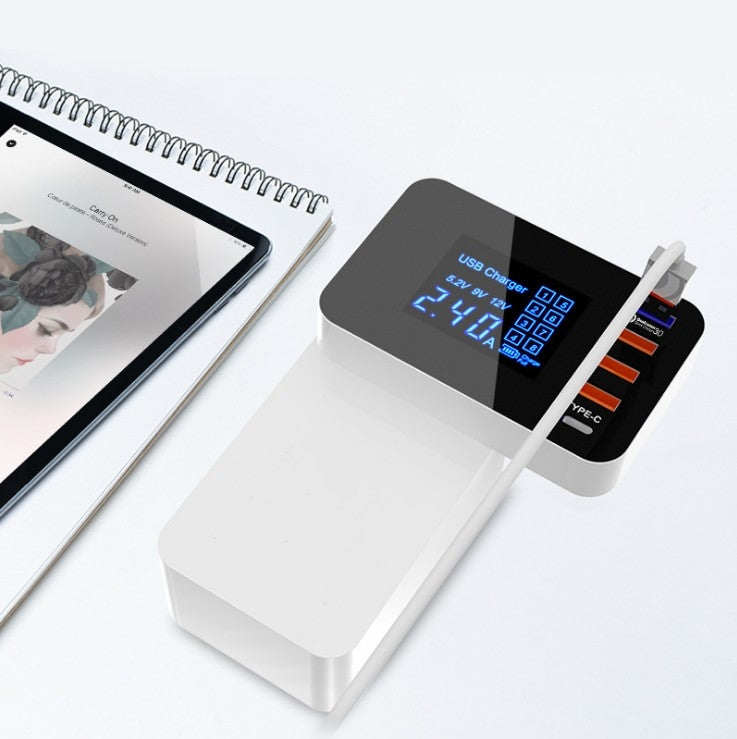 CDA33Q 40W QC 3.0 USB 3 พอร์ต USB พอร์ต USB-C / Type-C เครื่องชาร์จมัลติฟังก์ชั่นพร้อมจอแสดงผล LED, ปลั๊ก AU, AU Plug