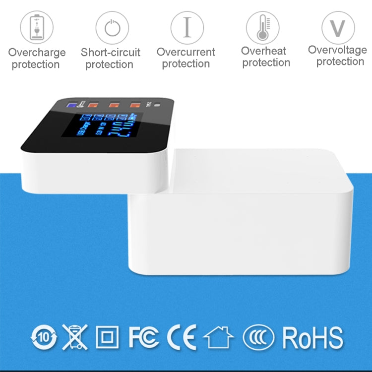 CDA33Q 40W QC 3.0 USB 3 พอร์ต USB พอร์ต USB-C / Type-C เครื่องชาร์จมัลติฟังก์ชั่นพร้อมจอแสดงผล LED, ปลั๊ก AU, AU Plug