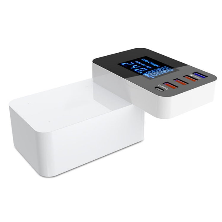 CDA33Q 40W QC 3.0 USB 3 พอร์ต USB พอร์ต USB-C / Type-C เครื่องชาร์จมัลติฟังก์ชั่นพร้อมจอแสดงผล LED, ปลั๊ก UK, UK Plug