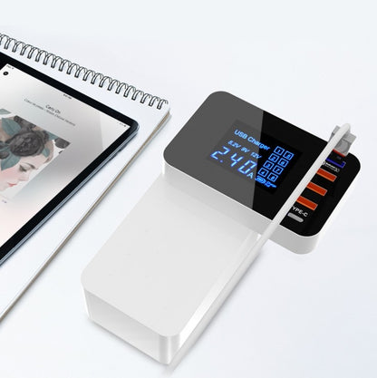 CDA33Q 40W QC 3.0 USB 3 พอร์ต USB พอร์ต USB-C / Type-C เครื่องชาร์จมัลติฟังก์ชั่นพร้อมจอแสดงผล LED, ปลั๊ก UK, UK Plug