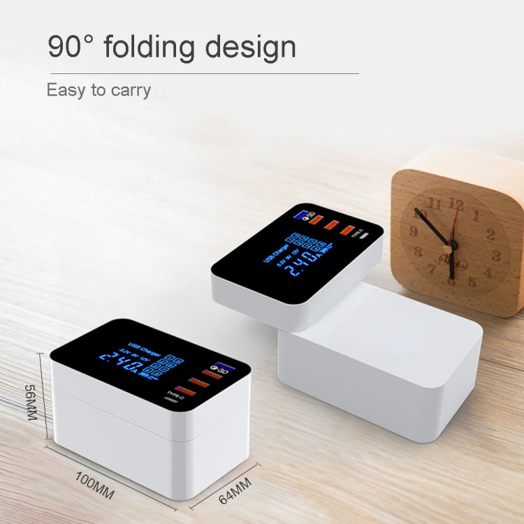 CDA33Q 40W QC 3.0 USB 3 พอร์ต USB พอร์ต USB-C / Type-C เครื่องชาร์จมัลติฟังก์ชั่นพร้อมจอแสดงผล LED, ปลั๊ก UK, UK Plug