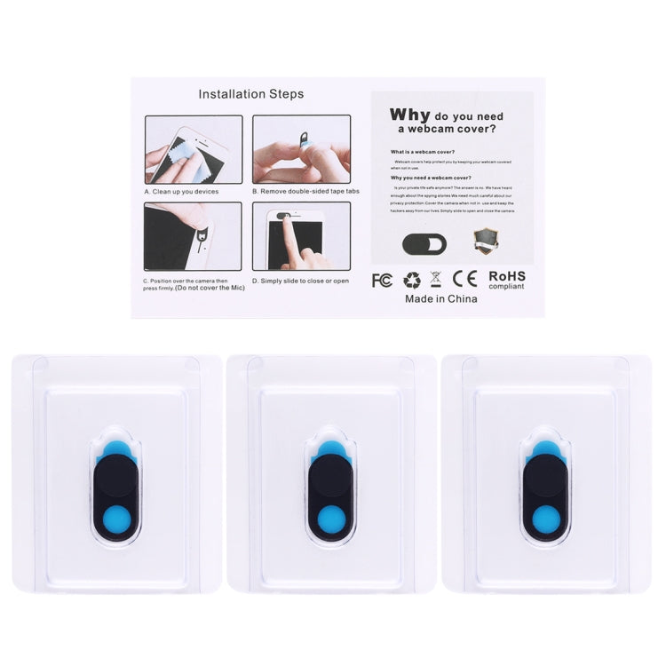 3 ชิ้น Universal Ultra-thin Design Magnet WebCam Cover ฝาครอบกล้องสำหรับเดสก์ท็อปแล็ปท็อปแท็บเล็ตโทรศัพท์