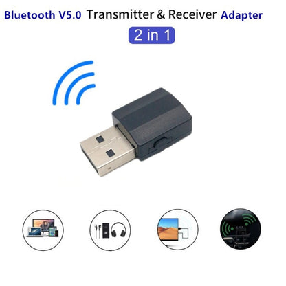 BT600 USB เสียงไร้สาย 2 in 1 Bluetooth 5.0 ตัวรับสัญญาณและอะแดปเตอร์ส่งสัญญาณ, BT600 2 in 1