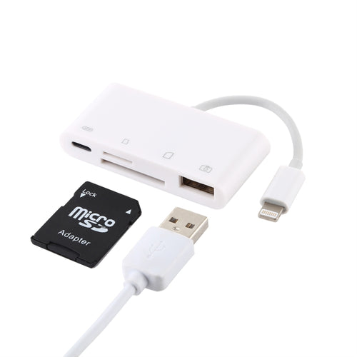 NK-108L 8 Pin to USB + TF Card + SD Card Camera Reader Adapter เข้ากันได้กับ IOS 9.1 และระบบข้างต้น, NK-108L