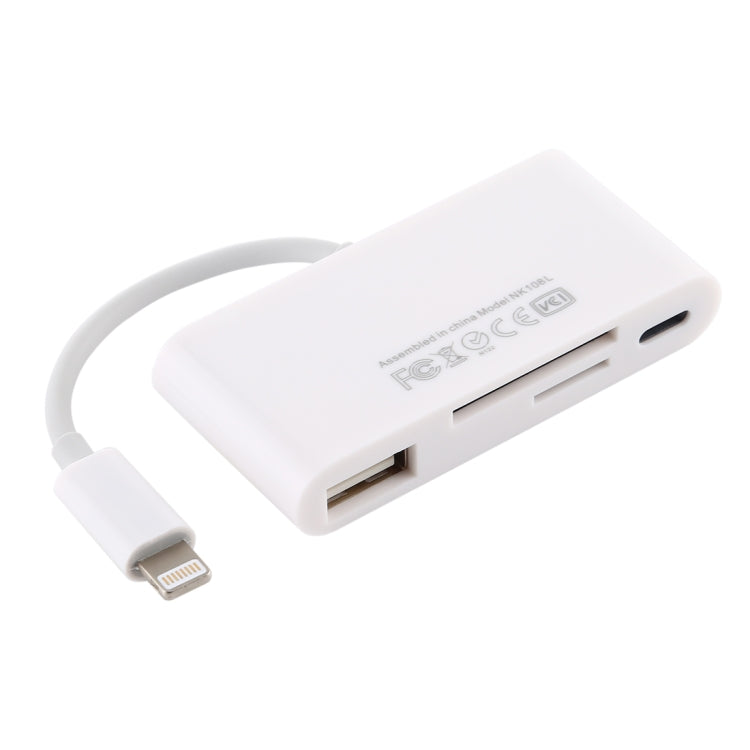 NK-108L 8 Pin to USB + TF Card + SD Card Camera Reader Adapter เข้ากันได้กับ IOS 9.1 และระบบข้างต้น, NK-108L