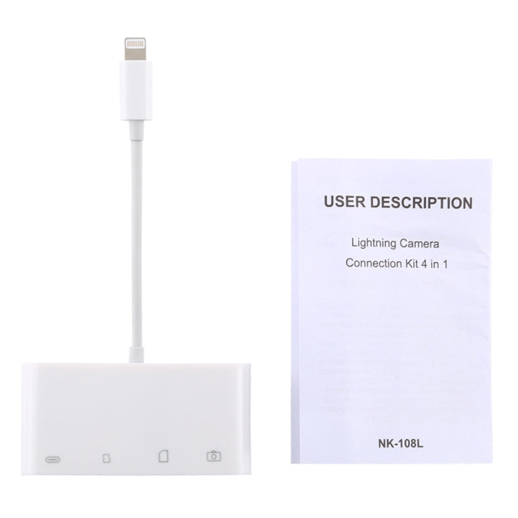 NK-108L 8 Pin to USB + TF Card + SD Card Camera Reader Adapter เข้ากันได้กับ IOS 9.1 และระบบข้างต้น, NK-108L
