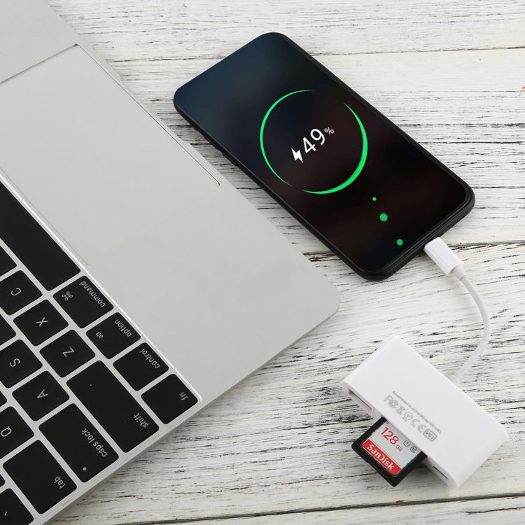 NK-108L 8 Pin to USB + TF Card + SD Card Camera Reader Adapter เข้ากันได้กับ IOS 9.1 และระบบข้างต้น, NK-108L