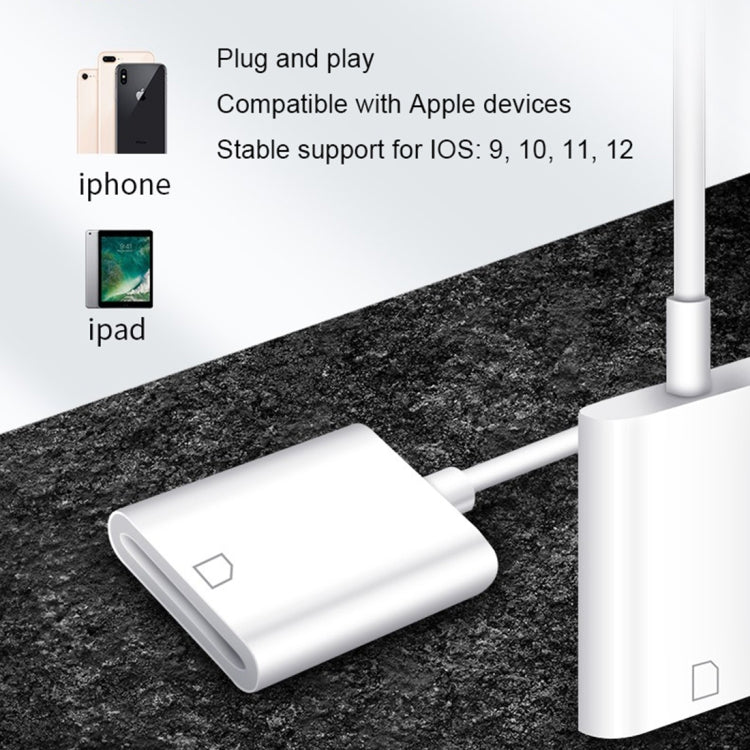 NK105 8 Pin to SD Card Camera Reader Adapter เข้ากันได้กับระบบ IOS 9.1 ขึ้นไป, NK105