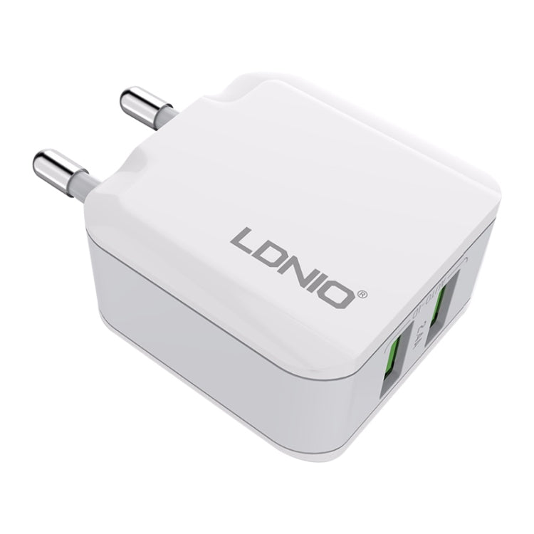 LDNIO A2201 2.4A Dual USB หัวชาร์จ Travel ชาร์จโดยตรงโทรศัพท์มือถือ Adapter Charger พร้อม Type-C Data Cable, Type-C