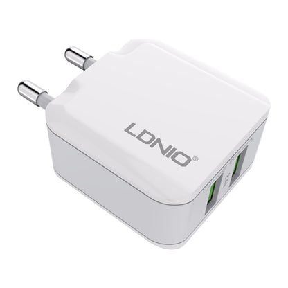 LDNIO A2201 2.4A Dual USB หัวชาร์จ Travel ชาร์จโดยตรงโทรศัพท์มือถือ Adapter Charger พร้อม Type-C Data Cable, Type-C