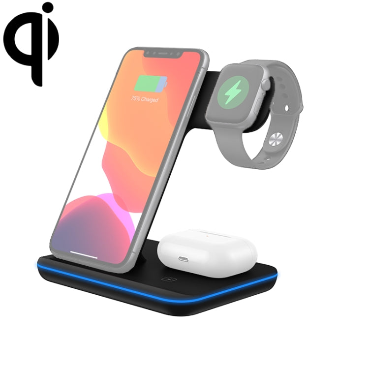 Z5A QI แท่นชาร์จไร้สายแม่เหล็กแนวตั้งสำหรับโทรศัพท์มือถือและนาฬิกา Apple & AirPods / Samsung Galaxy Buds / Huawei Free Buds พร้อมไฟวงแหวนสัมผัส, Z5A