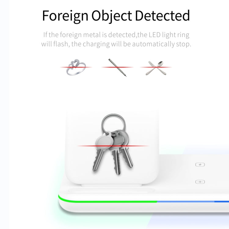 Z5A QI แท่นชาร์จไร้สายแม่เหล็กแนวตั้งสำหรับโทรศัพท์มือถือและนาฬิกา Apple & AirPods / Samsung Galaxy Buds / Huawei Free Buds พร้อมไฟวงแหวนสัมผัส, Z5A