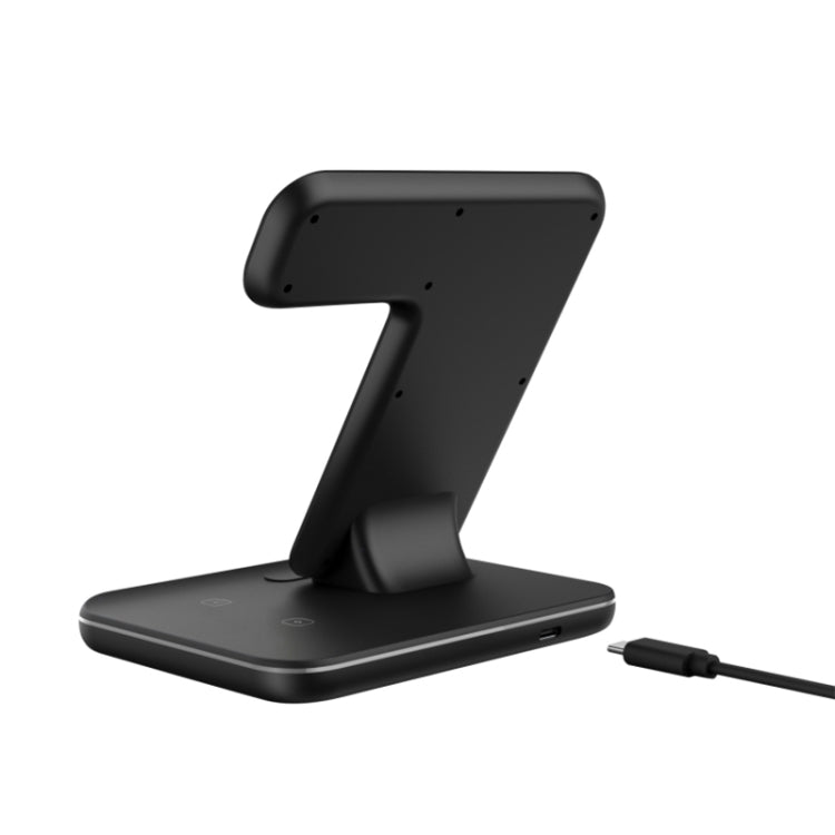 Z5A QI แท่นชาร์จไร้สายแม่เหล็กแนวตั้งสำหรับโทรศัพท์มือถือและนาฬิกา Apple & AirPods / Samsung Galaxy Buds / Huawei Free Buds พร้อมไฟวงแหวนสัมผัส, Z5A