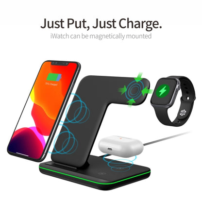 Z5A QI แท่นชาร์จไร้สายแม่เหล็กแนวตั้งสำหรับโทรศัพท์มือถือและนาฬิกา Apple & AirPods / Samsung Galaxy Buds / Huawei Free Buds พร้อมไฟวงแหวนสัมผัส, Z5A
