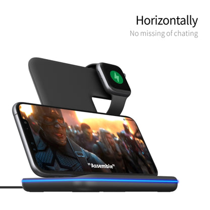 Z5A QI แท่นชาร์จไร้สายแม่เหล็กแนวตั้งสำหรับโทรศัพท์มือถือและนาฬิกา Apple & AirPods / Samsung Galaxy Buds / Huawei Free Buds พร้อมไฟวงแหวนสัมผัส, Z5A