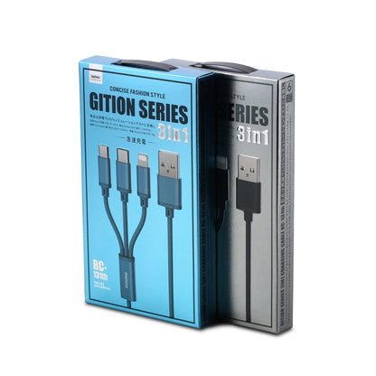 REMAX RC-131TH 1m 2.8A 3 in 1 USB to 8 Pin & USB-C / Type-C & สายชาร์จ Micro USB