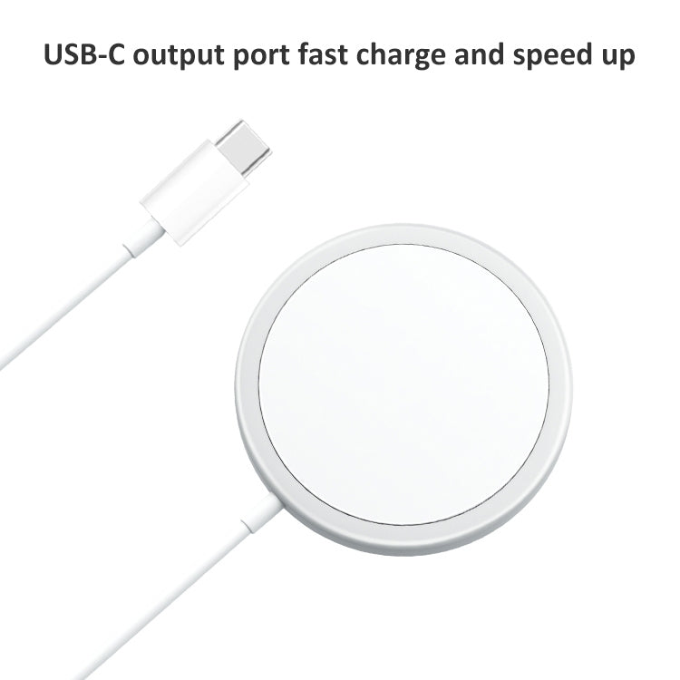 OJD-63 15W อลูมิเนียมอัลลอยด์สไตล์ Round Magsafe เครื่องชาร์จไร้สายแม่เหล็ก, Magnetic