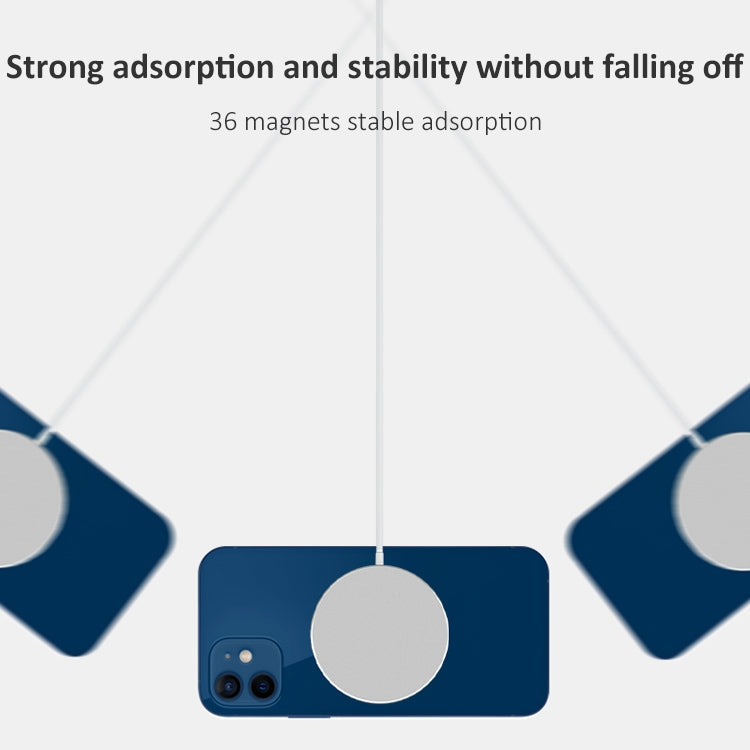 OJD-63 15W อลูมิเนียมอัลลอยด์สไตล์ Round Magsafe เครื่องชาร์จไร้สายแม่เหล็ก, Magnetic