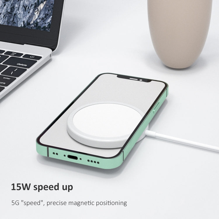 OJD-63 15W อลูมิเนียมอัลลอยด์สไตล์ Round Magsafe เครื่องชาร์จไร้สายแม่เหล็ก, Magnetic