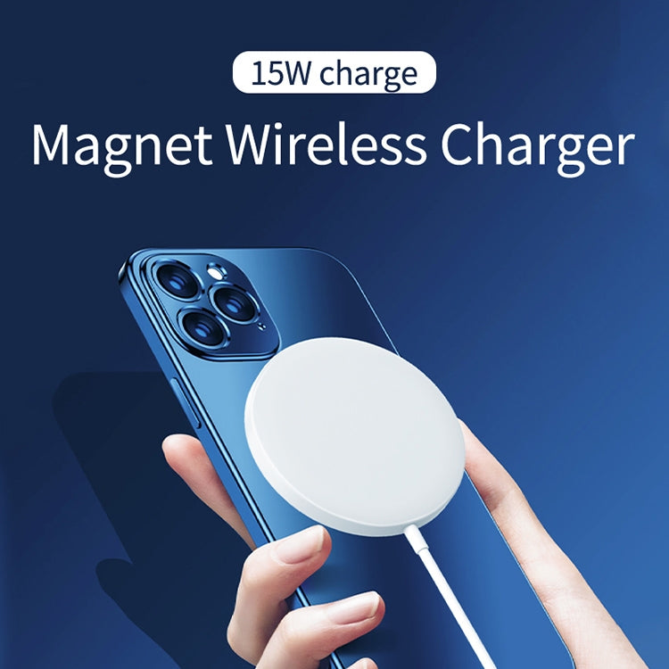 OJD-63 15W อลูมิเนียมอัลลอยด์สไตล์ Round Magsafe เครื่องชาร์จไร้สายแม่เหล็ก, Magnetic