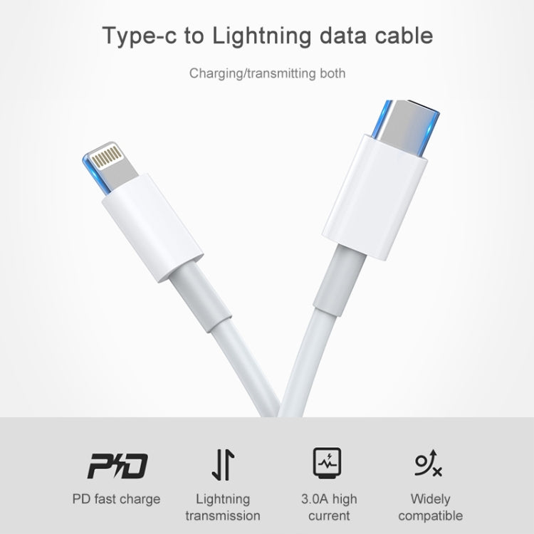 AWEI CL-68 3A Type-C / USB-C ถึง 8 Pin PD สายเคเบิลข้อมูลการชาร์จอย่างรวดเร็ว ความยาว: 1 ม.