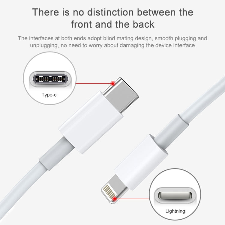 AWEI CL-68 3A Type-C / USB-C ถึง 8 Pin PD สายเคเบิลข้อมูลการชาร์จอย่างรวดเร็ว ความยาว: 1 ม.