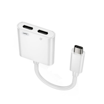 FT_AC42 2 in 1 18W PD USB-C / Type-C ชายเป็น USB-C / Type-C เสียง + USB-C / Type-C ชาร์จอะแดปเตอร์เสียงหญิง