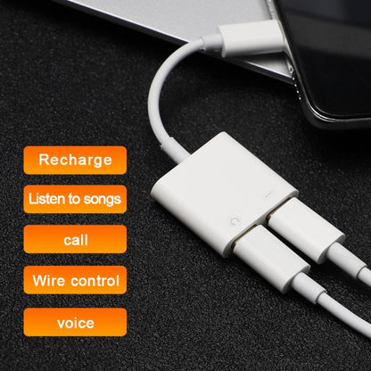 FT_AC42 2 in 1 18W PD USB-C / Type-C ชายเป็น USB-C / Type-C เสียง + USB-C / Type-C ชาร์จอะแดปเตอร์เสียงหญิง