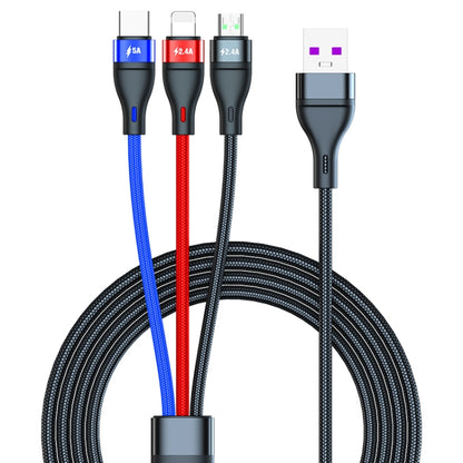 40W 5A USB เข้ากับ Micro USB USB-C / Type-C สายเคเบิลข้อมูลการชาร์จอย่างรวดเร็ว 8 พิน, ความยาวสายเคเบิล: 1.2 ม., 1.2m