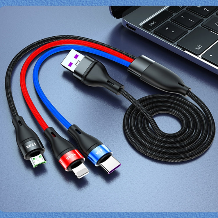 40W 5A USB เข้ากับ Micro USB USB-C / Type-C สายเคเบิลข้อมูลการชาร์จอย่างรวดเร็ว 8 พิน, ความยาวสายเคเบิล: 1.2 ม., 1.2m