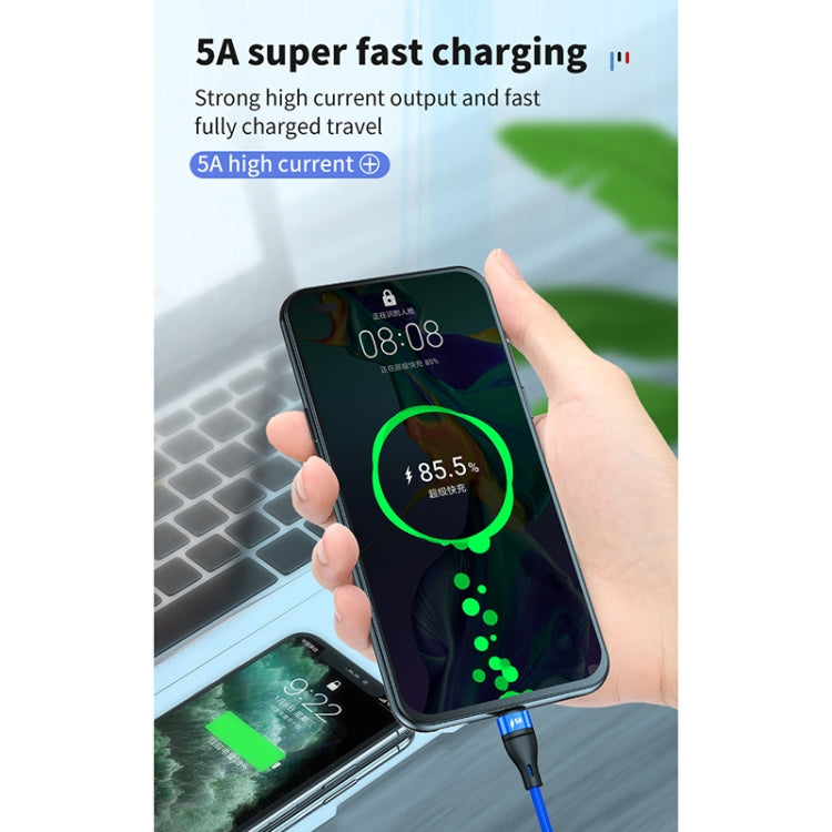 40W 5A USB เข้ากับ Micro USB USB-C / Type-C สายเคเบิลข้อมูลการชาร์จอย่างรวดเร็ว 8 พิน, ความยาวสายเคเบิล: 1.2 ม., 1.2m