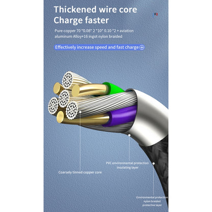 40W 5A USB เข้ากับ Micro USB USB-C / Type-C สายเคเบิลข้อมูลการชาร์จอย่างรวดเร็ว 8 พิน, ความยาวสายเคเบิล: 1.2 ม., 1.2m