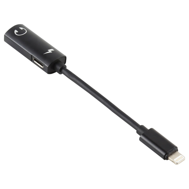 2 in 1 8 Pin Male to Dual 8 Pin Female ชาร์จและฟังเพลงอะแดปเตอร์หูฟังเสียงเข้ากันได้กับระบบ IOS ทั้งหมด