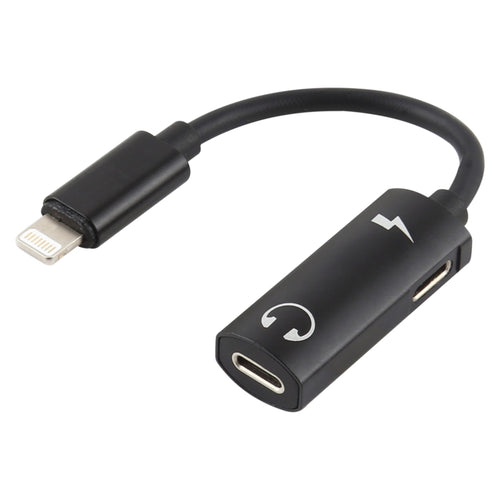 2 in 1 8 Pin Male to Dual 8 Pin Female ชาร์จและฟังเพลงอะแดปเตอร์หูฟังเสียงเข้ากันได้กับระบบ IOS ทั้งหมด