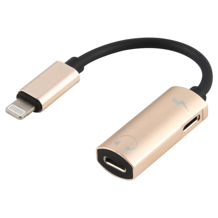 2 in 1 8 Pin Male to Dual 8 Pin Female ชาร์จและฟังเพลงอะแดปเตอร์หูฟังเสียงเข้ากันได้กับระบบ IOS ทั้งหมด