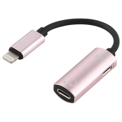 2 in 1 8 Pin Male to Dual 8 Pin Female ชาร์จและฟังเพลงอะแดปเตอร์หูฟังเสียงเข้ากันได้กับระบบ IOS ทั้งหมด