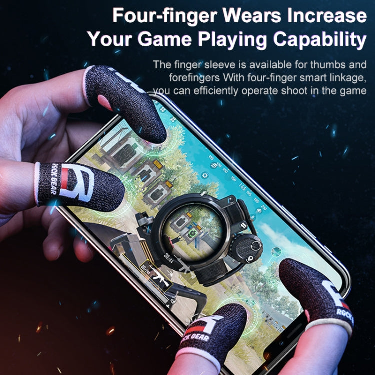 ROCK i27 Super Conductive Silver Fiber Anti-sweat Sensitive Touch Gaming Finger Cover สำหรับนิ้วหัวแม่มือ / นิ้วชี้