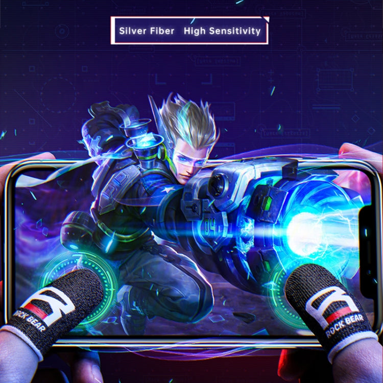 ROCK i27 Super Conductive Silver Fiber Anti-sweat Sensitive Touch Gaming Finger Cover สำหรับนิ้วหัวแม่มือ / นิ้วชี้