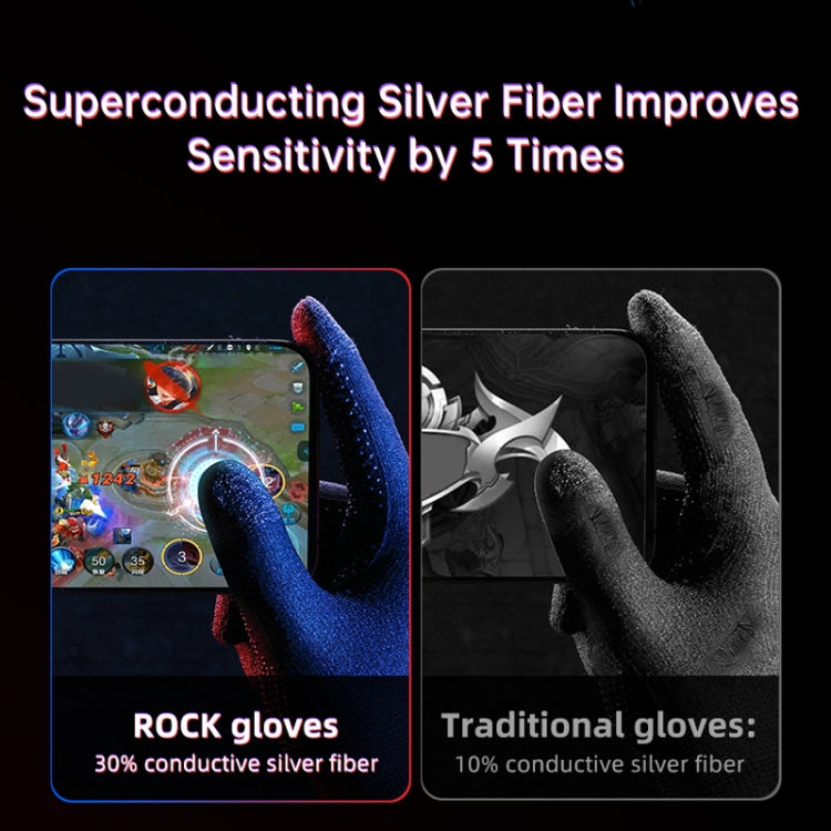 ROCK i28 ถุงมือเล่นเกมสัมผัสละเอียดอ่อนไฟเบอร์สีเงินนำไฟฟ้าซุปเปอร์ป้องกันเหงื่อ