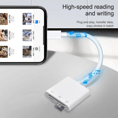 NK-101Y Pro 8 Pin to 8 Pin + SD + TF พอร์ต 3 ใน 1 อะแดปเตอร์สำหรับอ่านกล้อง